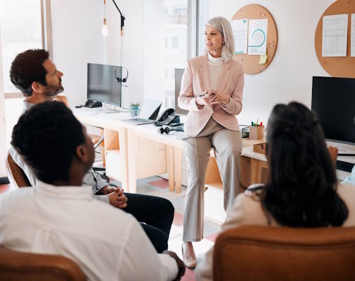 A group discussing neuro-linguistic programming